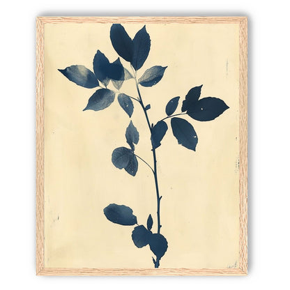 Blue leaves on cream air