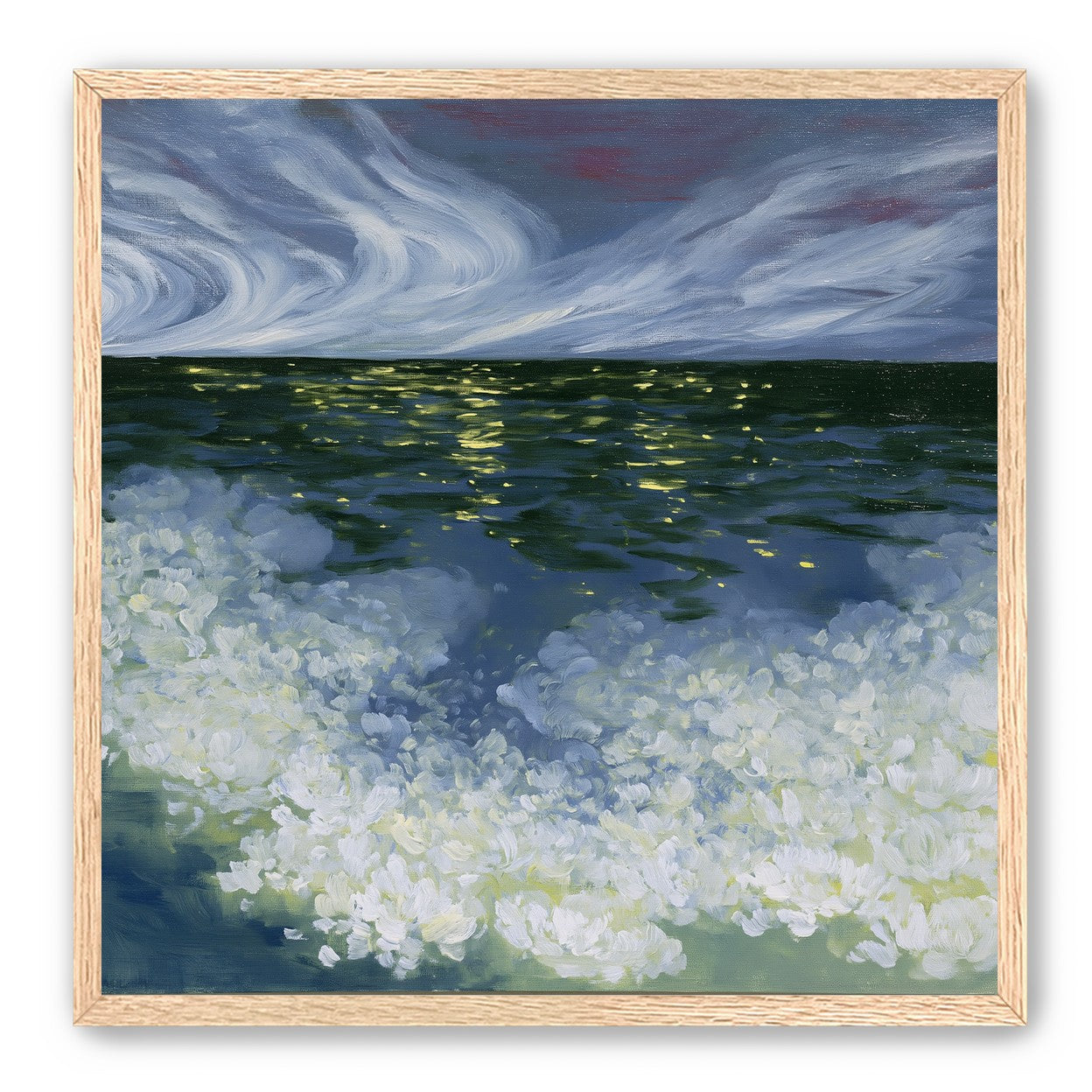 Foam and starlight at sea