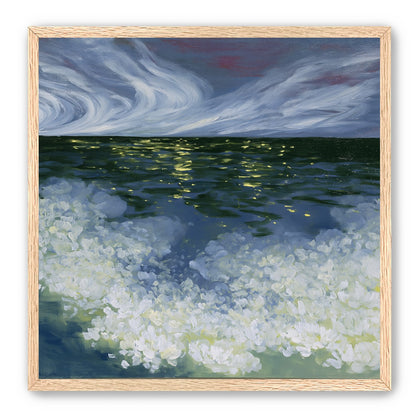 Foam and starlight at sea