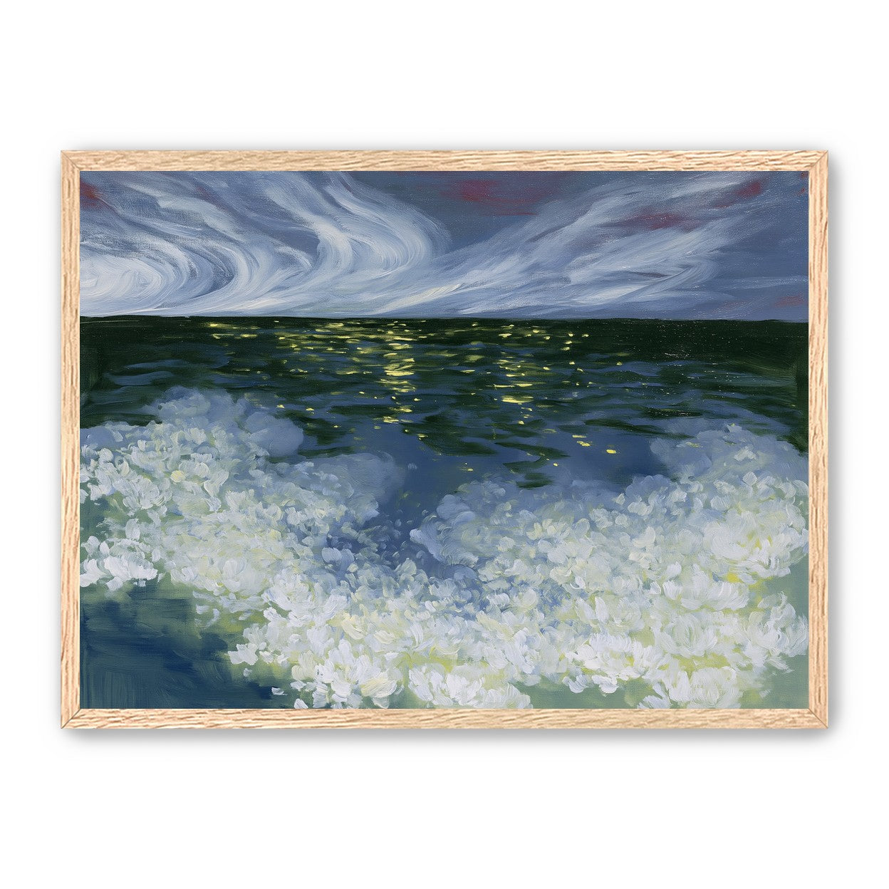 Foam and starlight at sea