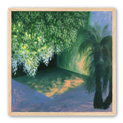Yellow light on green pond