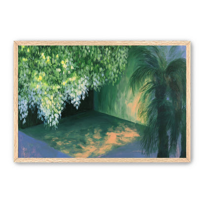 Yellow light on green pond
