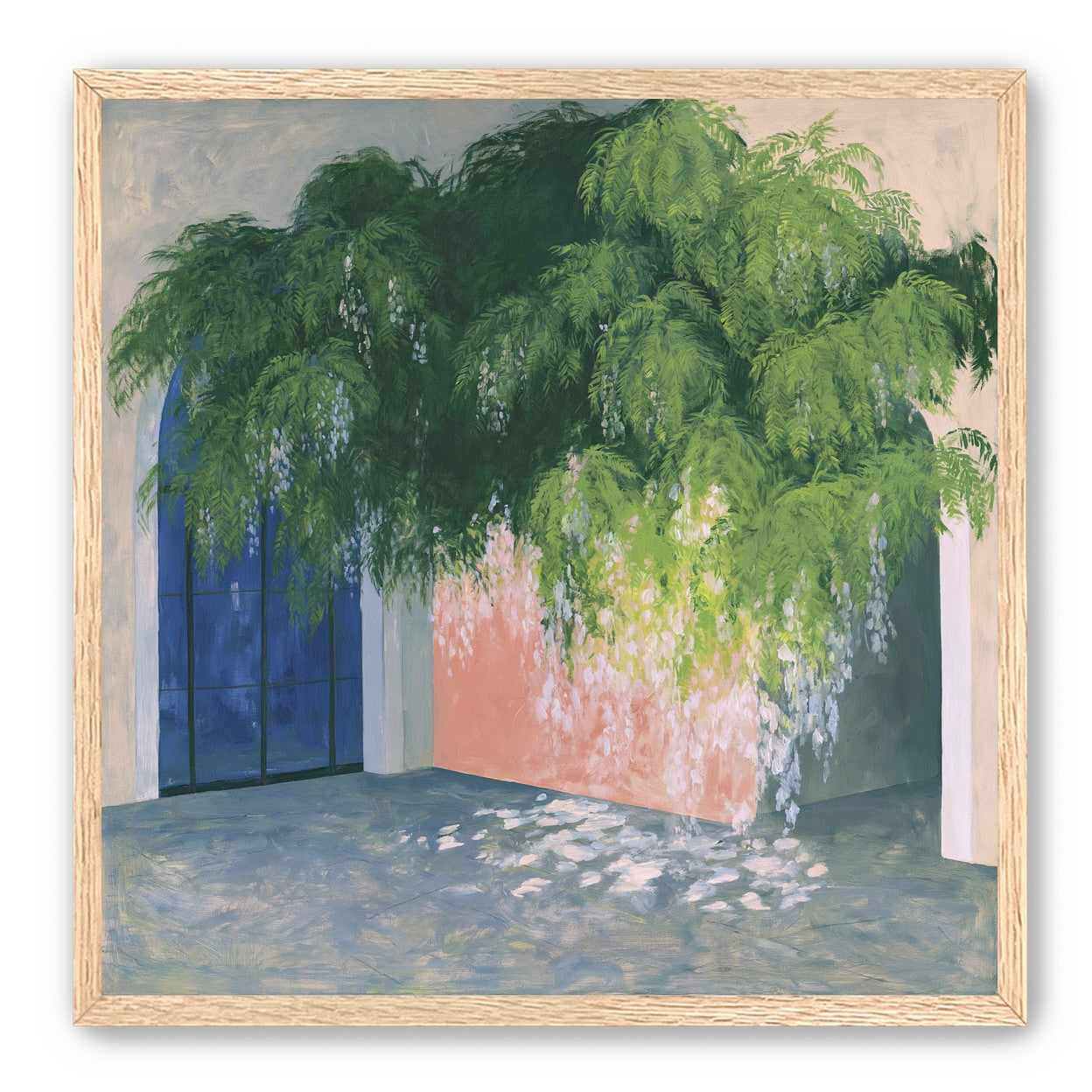 Blossoms over the blue door
