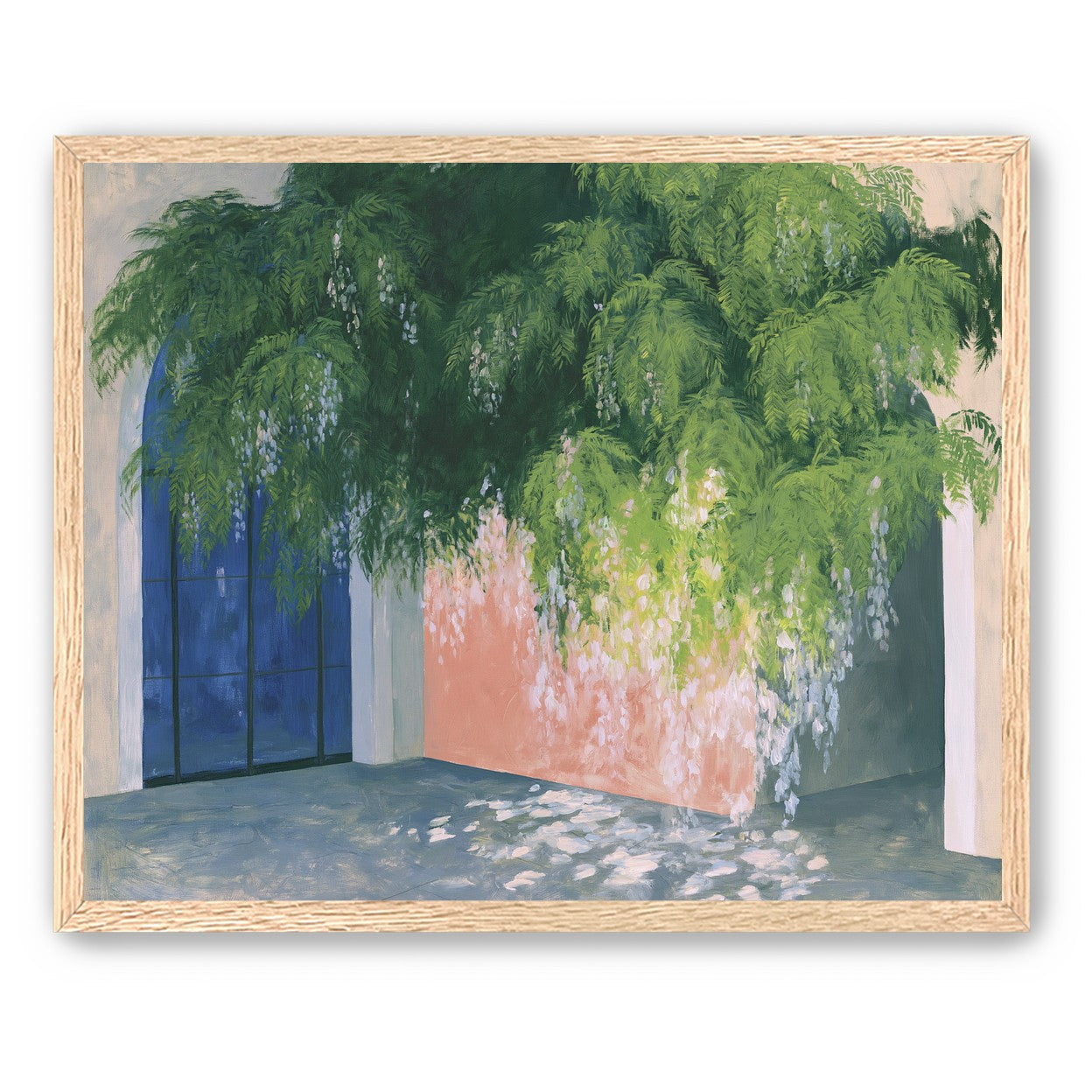 Blossoms over the blue door