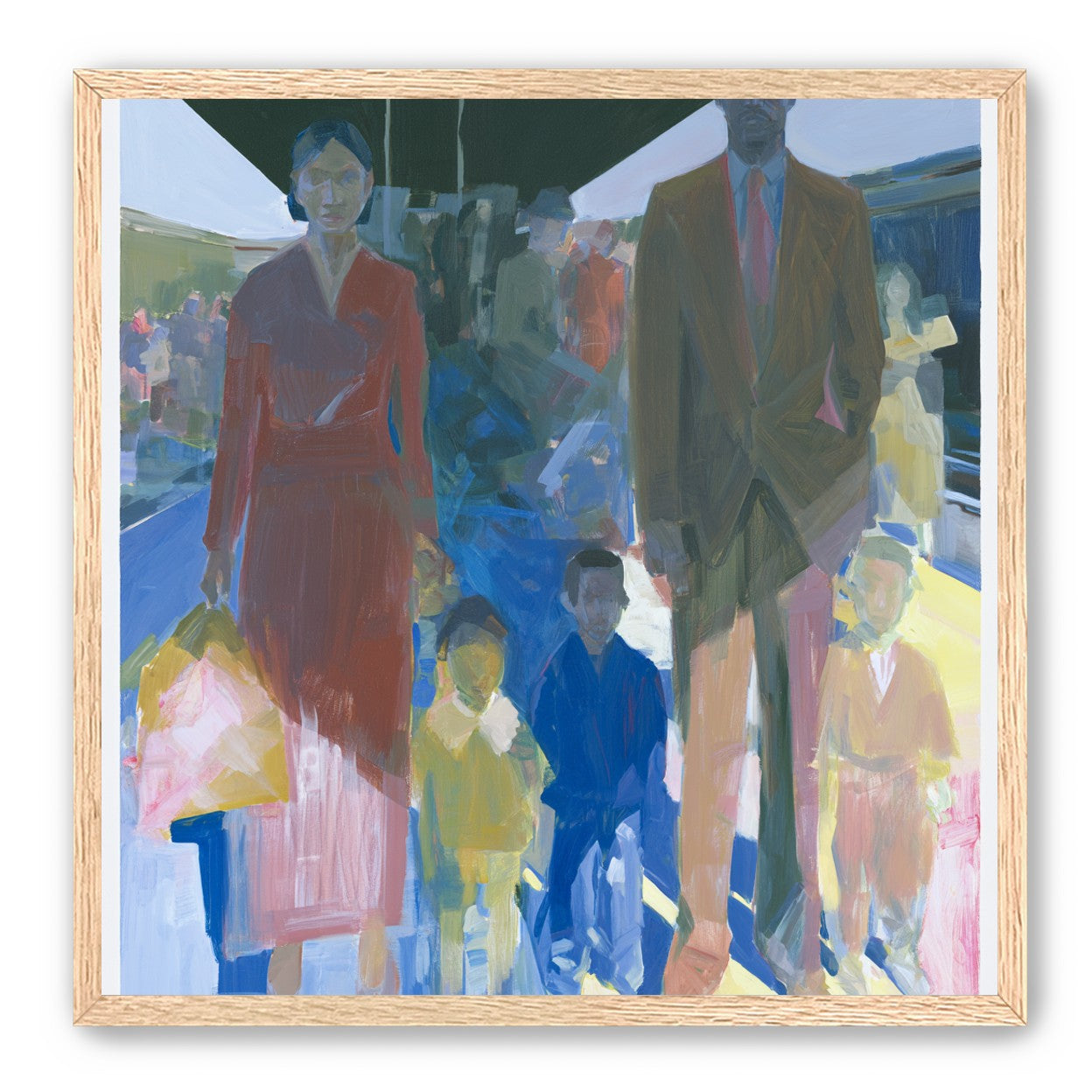 Family beneath the overpass