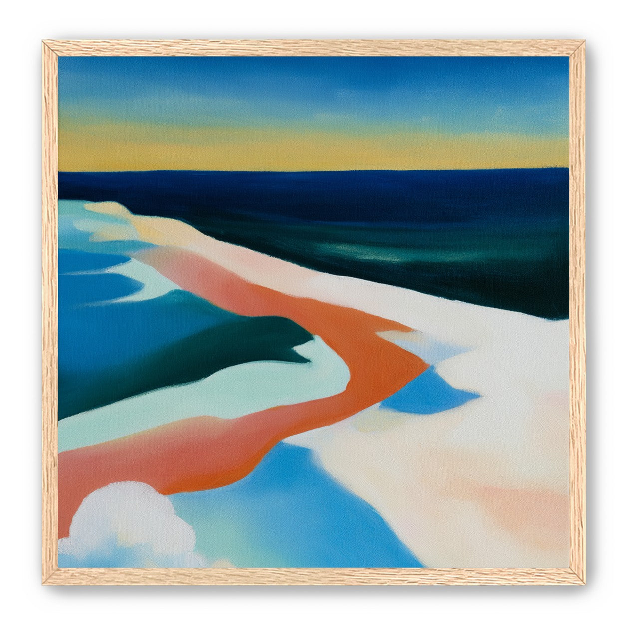 Rust tide on pale sand