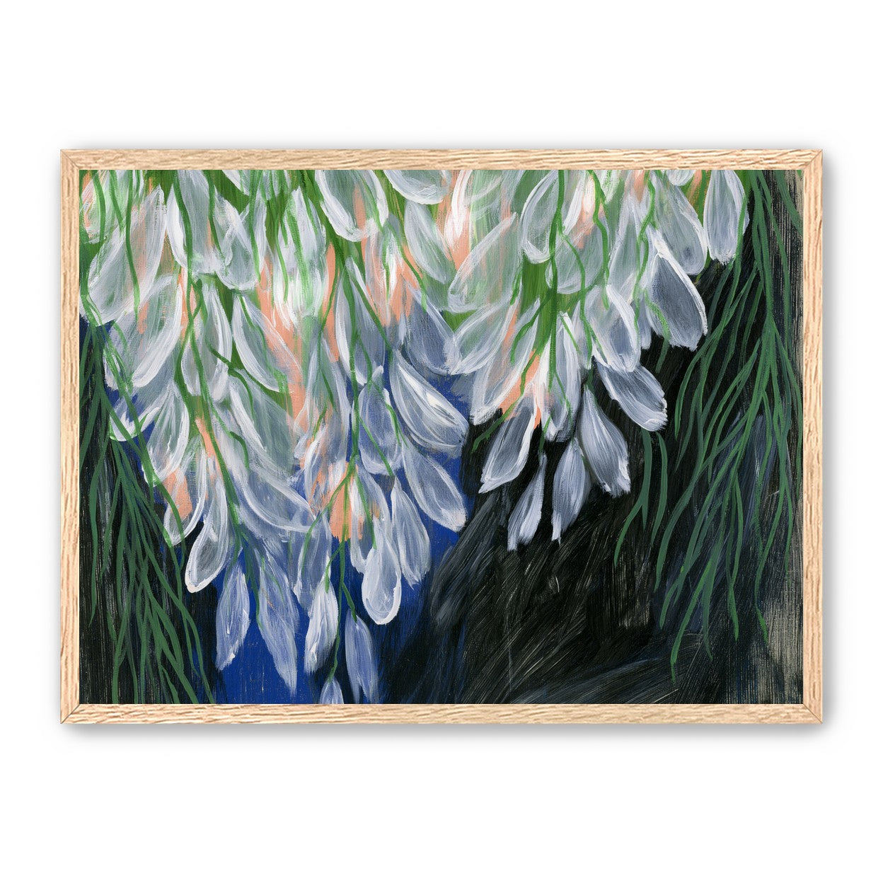White petals over deep green