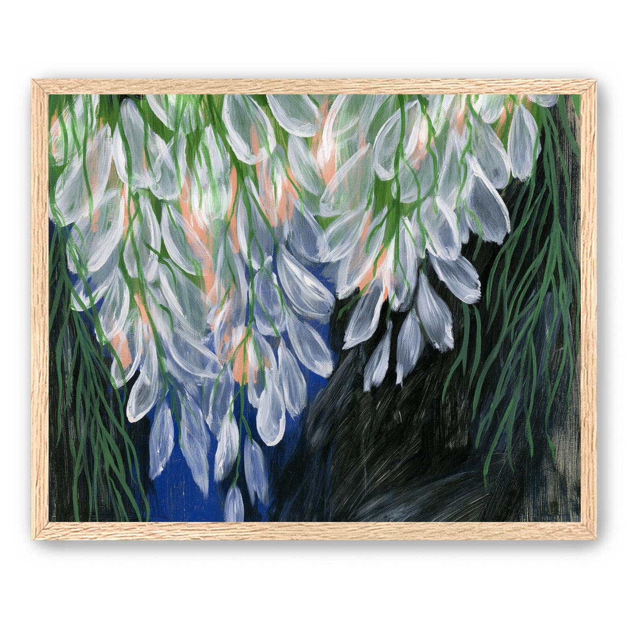 White petals over deep green
