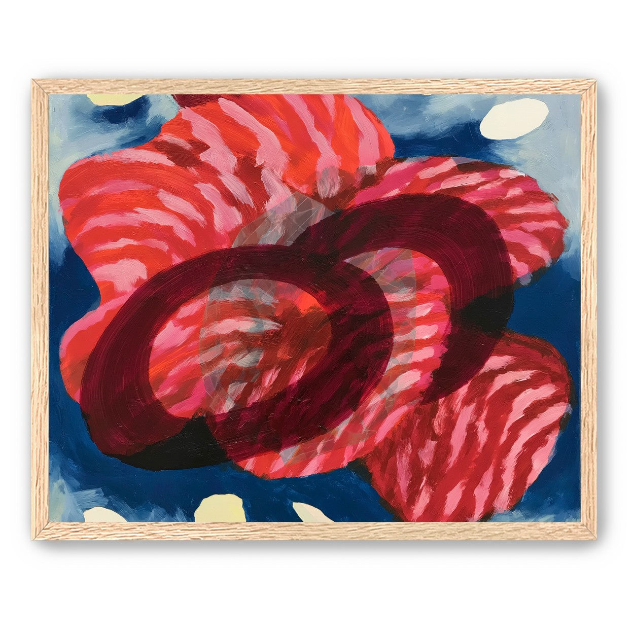 Red stripes pressing through blue