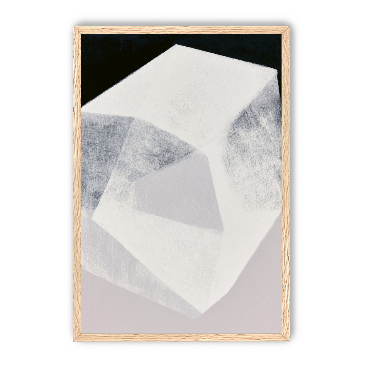 Milkwhite facets in deep black