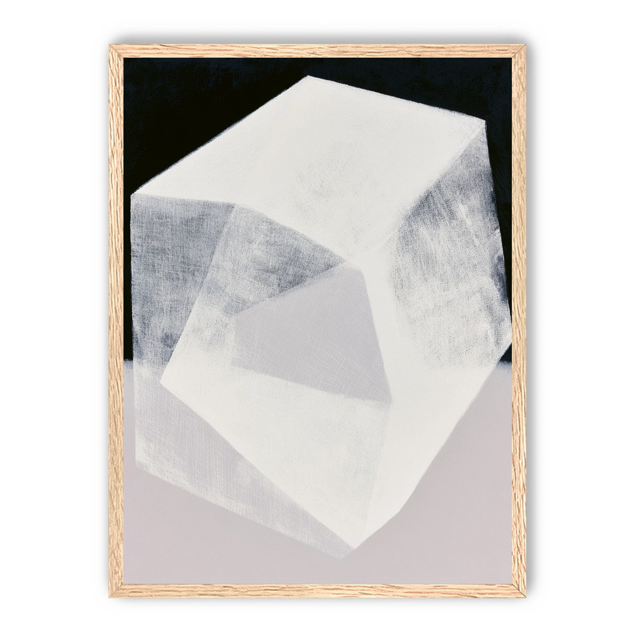 Milkwhite facets in deep black