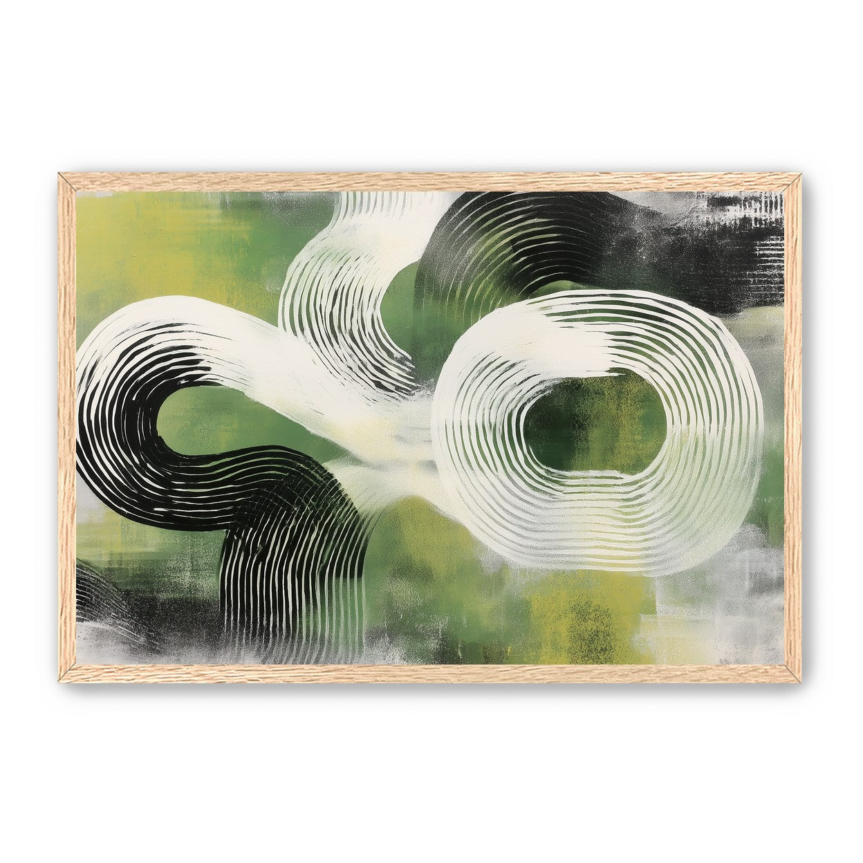 White arcs across green field