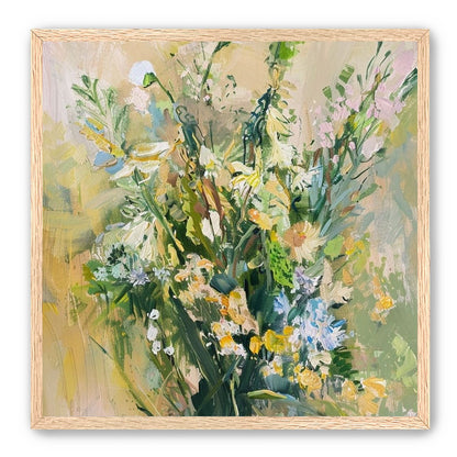 Wildflowers within pale light