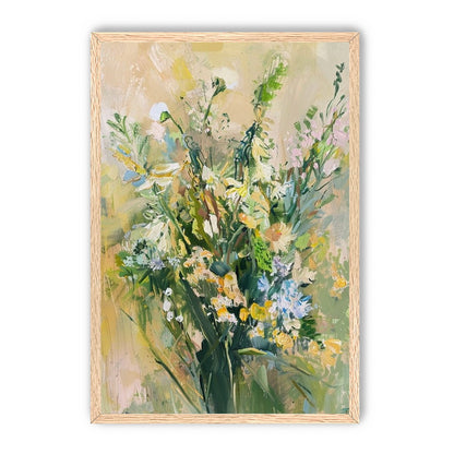 Wildflowers within pale light