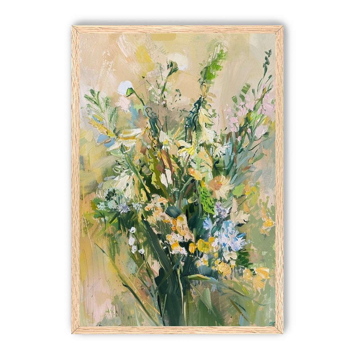 Wildflowers within pale light