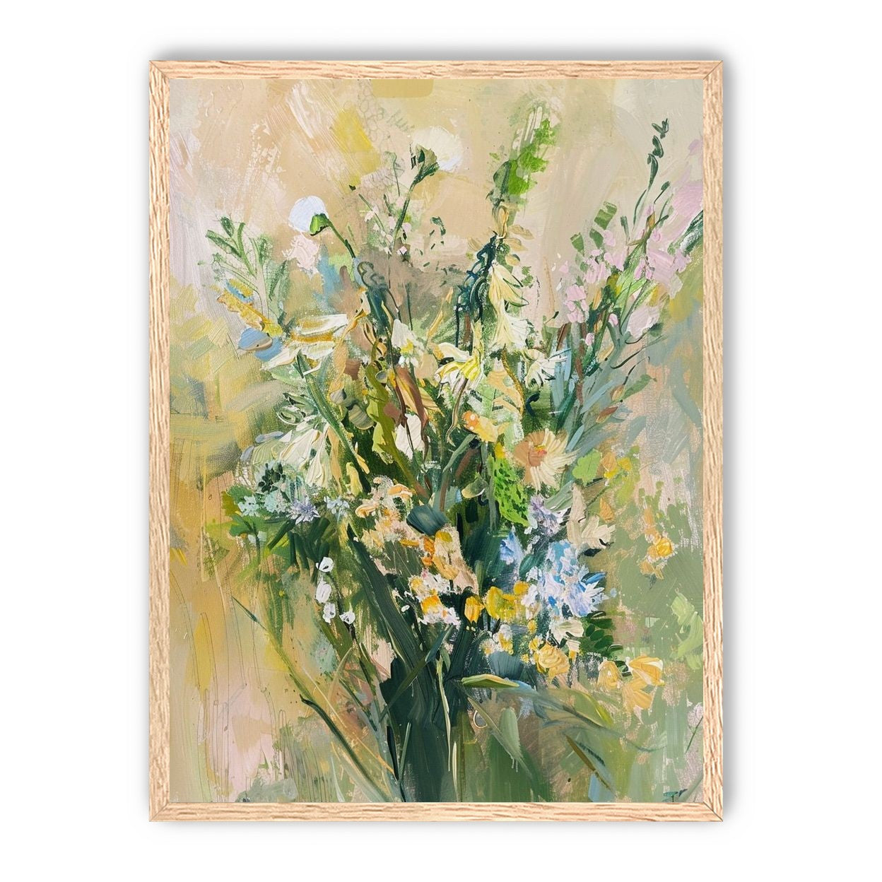 Wildflowers within pale light