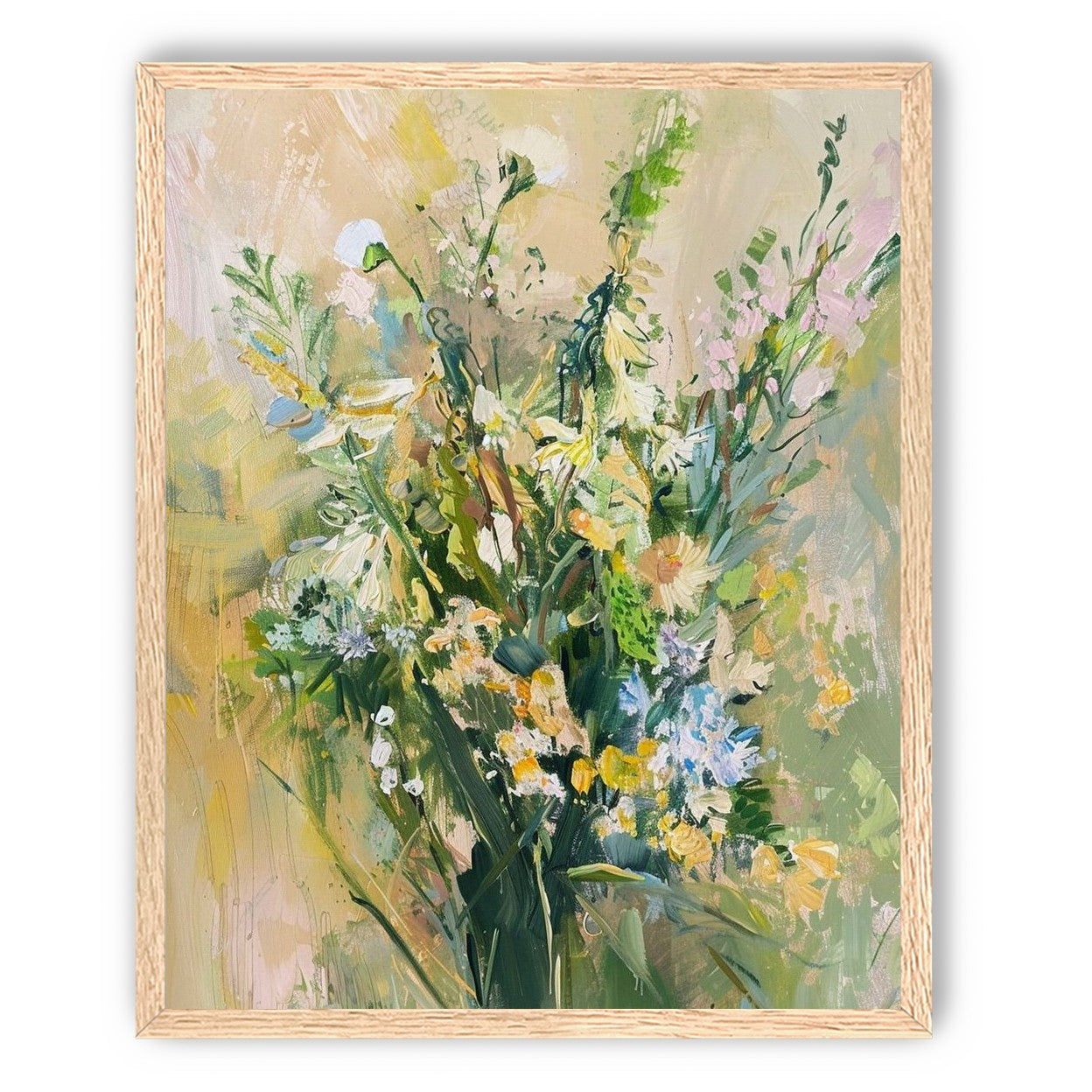 Wildflowers within pale light