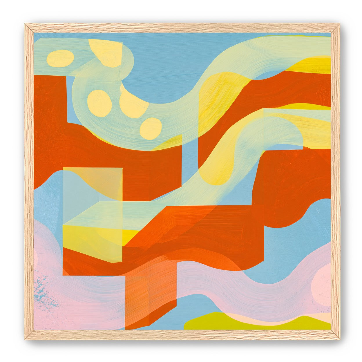 Orange bands within blue field