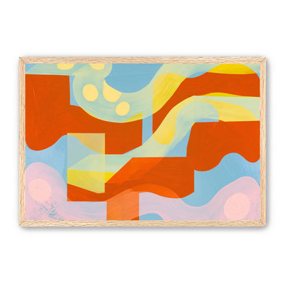 Orange bands within blue field