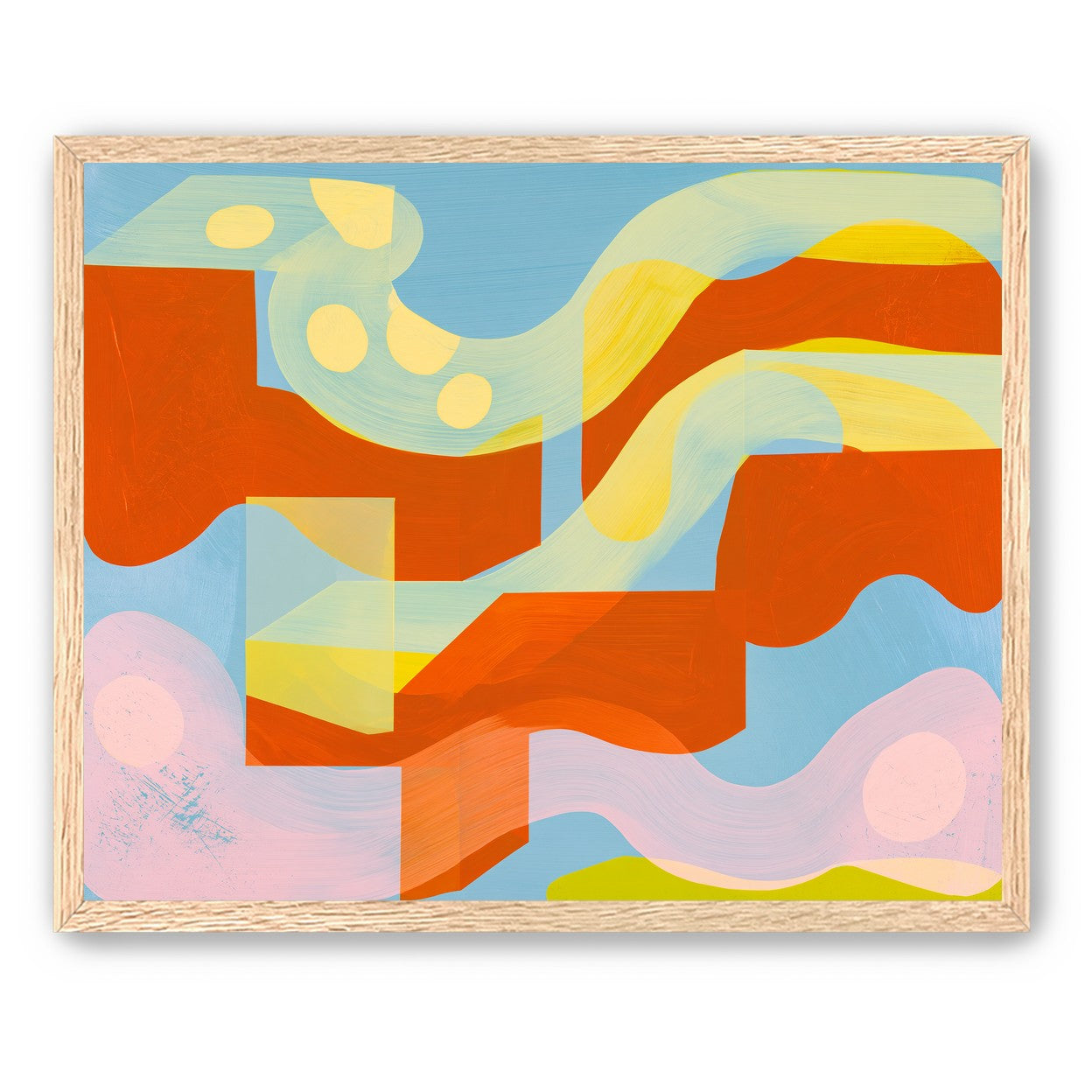 Orange bands within blue field