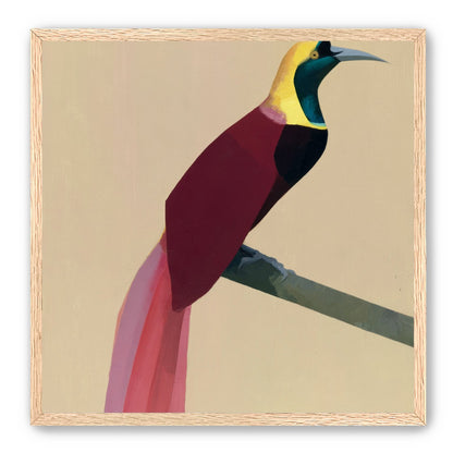 A bright bird on a branch
