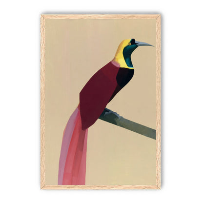 A bright bird on a branch