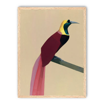 A bright bird on a branch