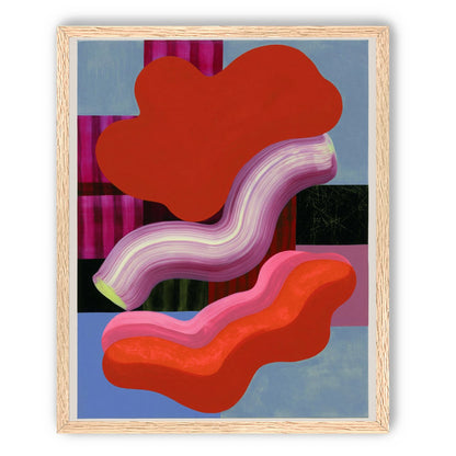Layered red forms on grid