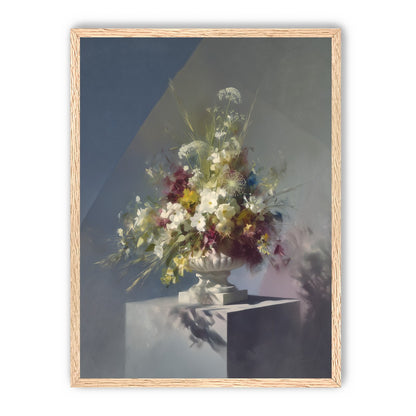 White urn within angled light
