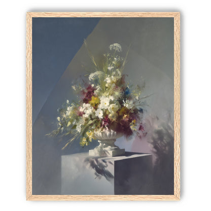 White urn within angled light