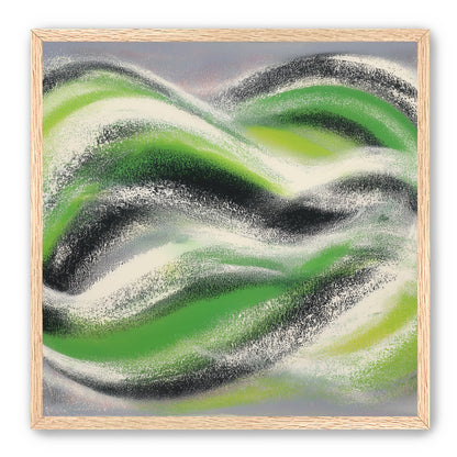 Green bands under white spray