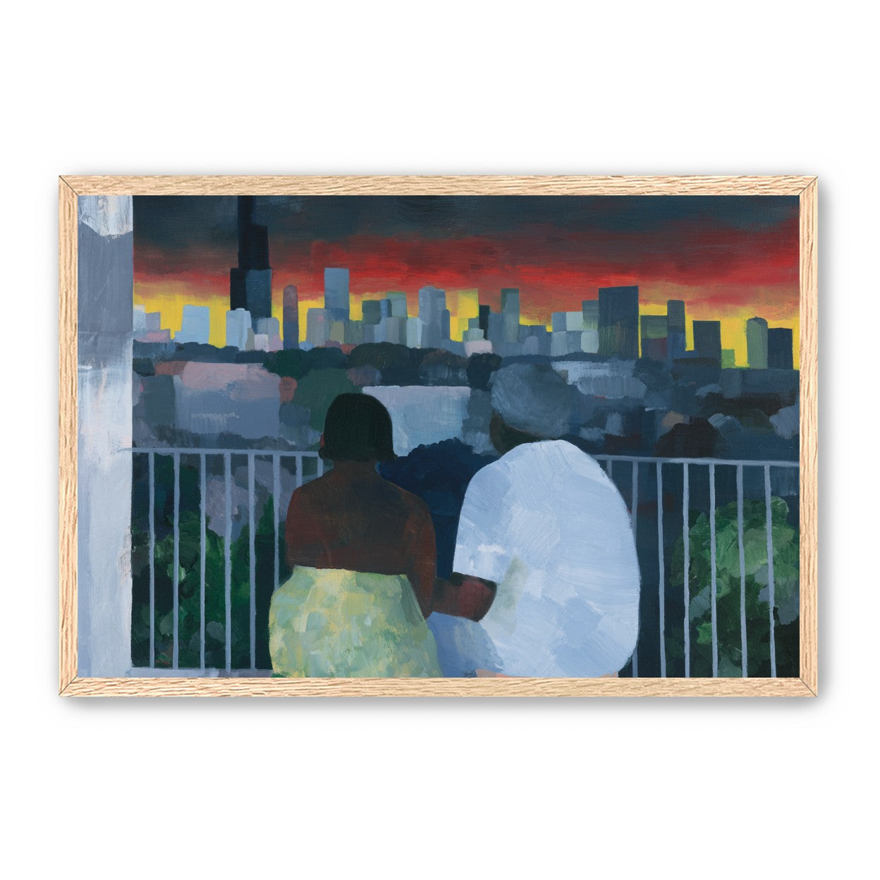Two on the balcony at dusk