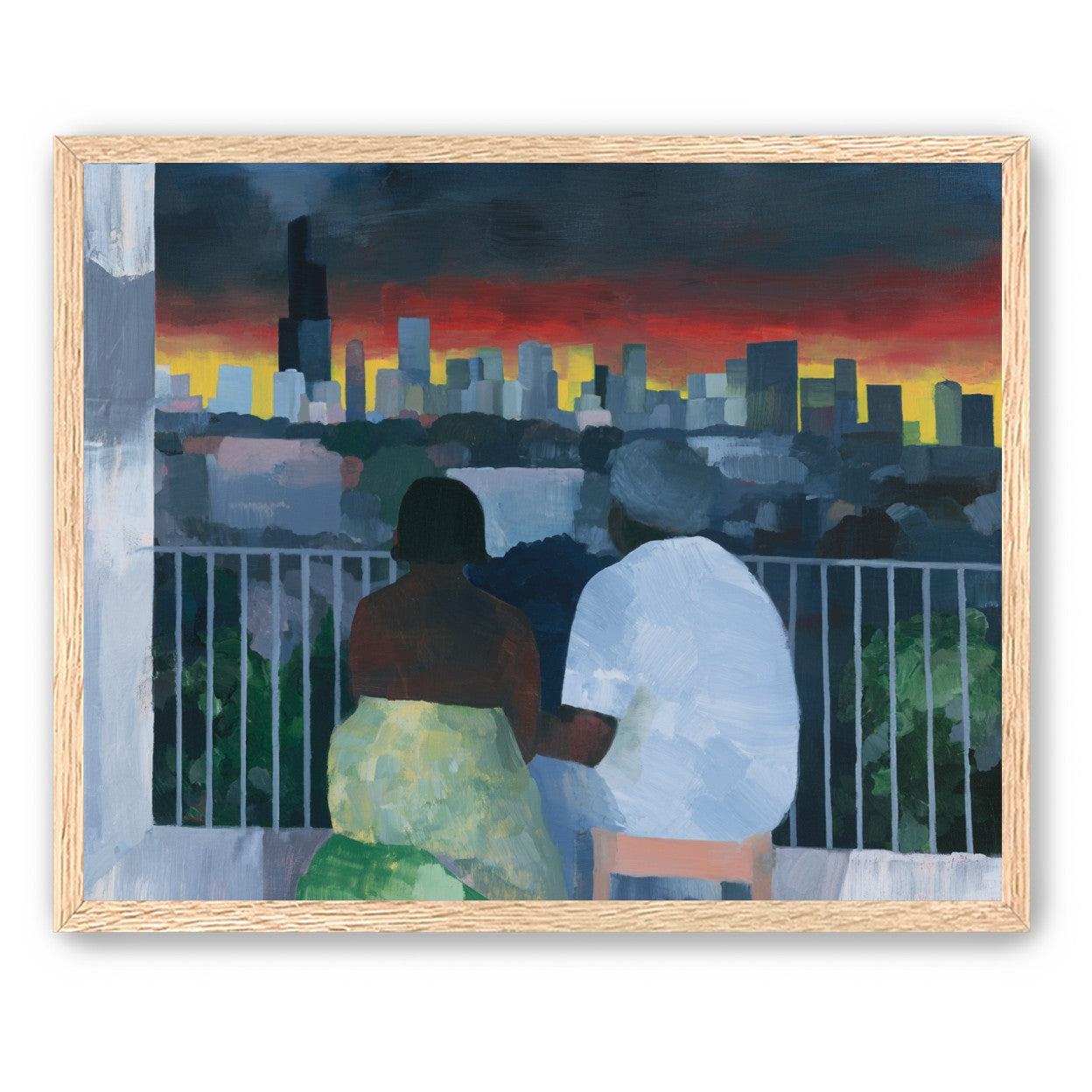 Two on the balcony at dusk