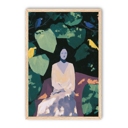 Pale dress under green leaves