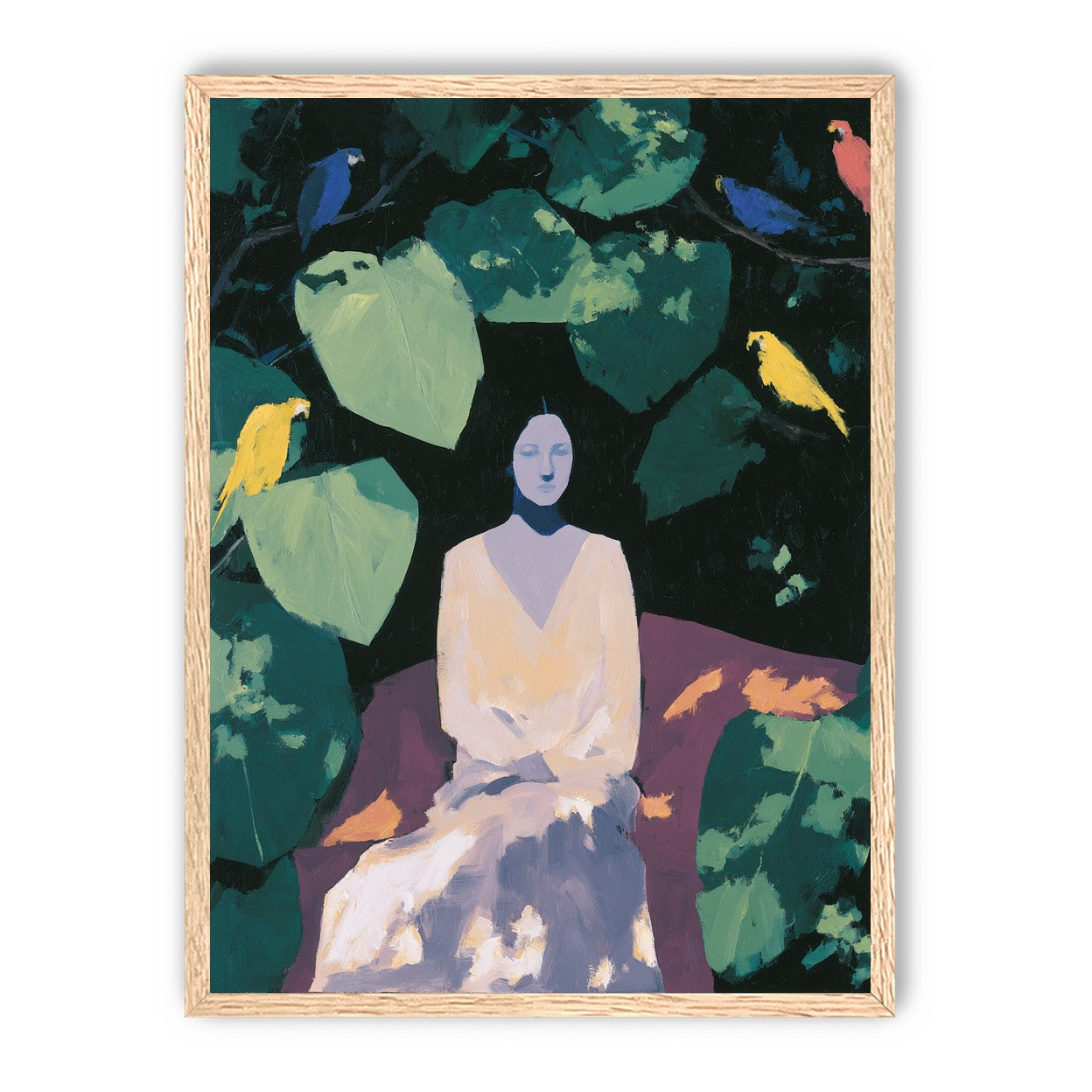 Pale dress under green leaves