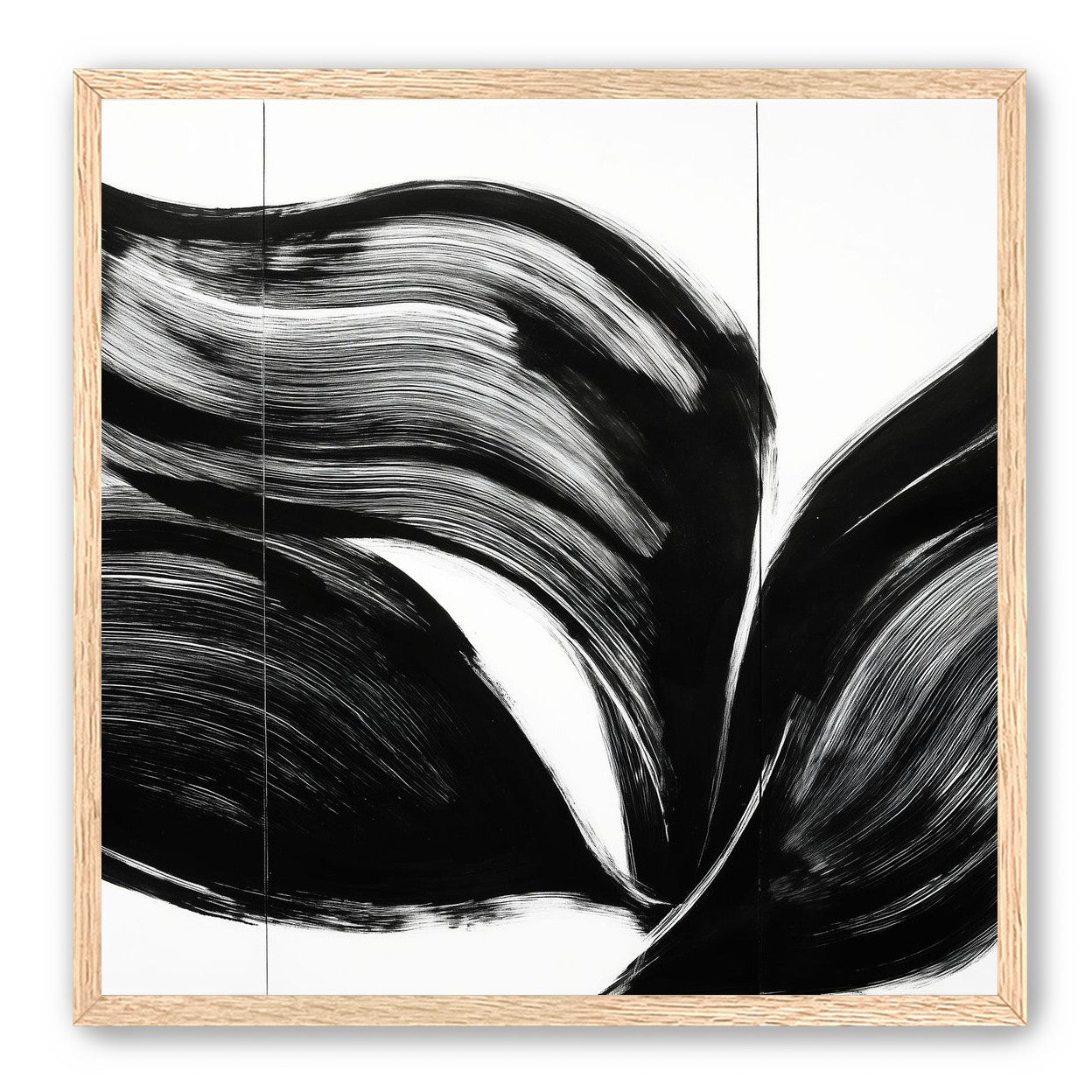 Three petals in black ink