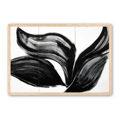 Three petals in black ink
