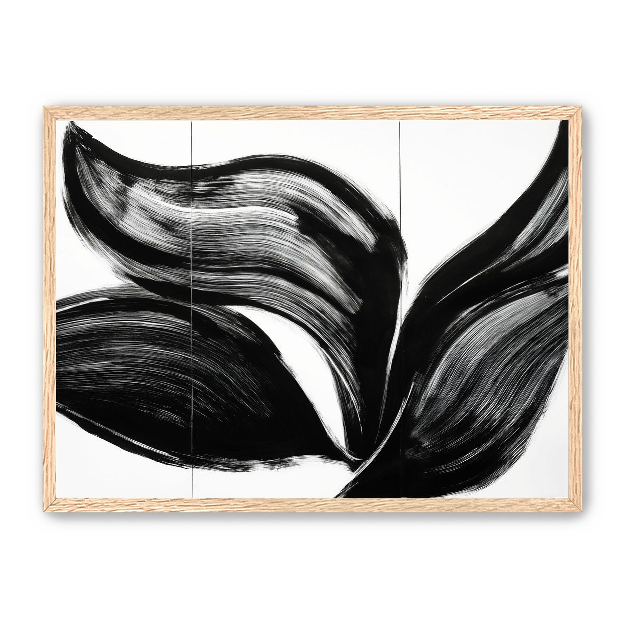 Three petals in black ink