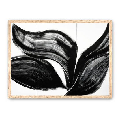Three petals in black ink