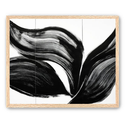 Three petals in black ink