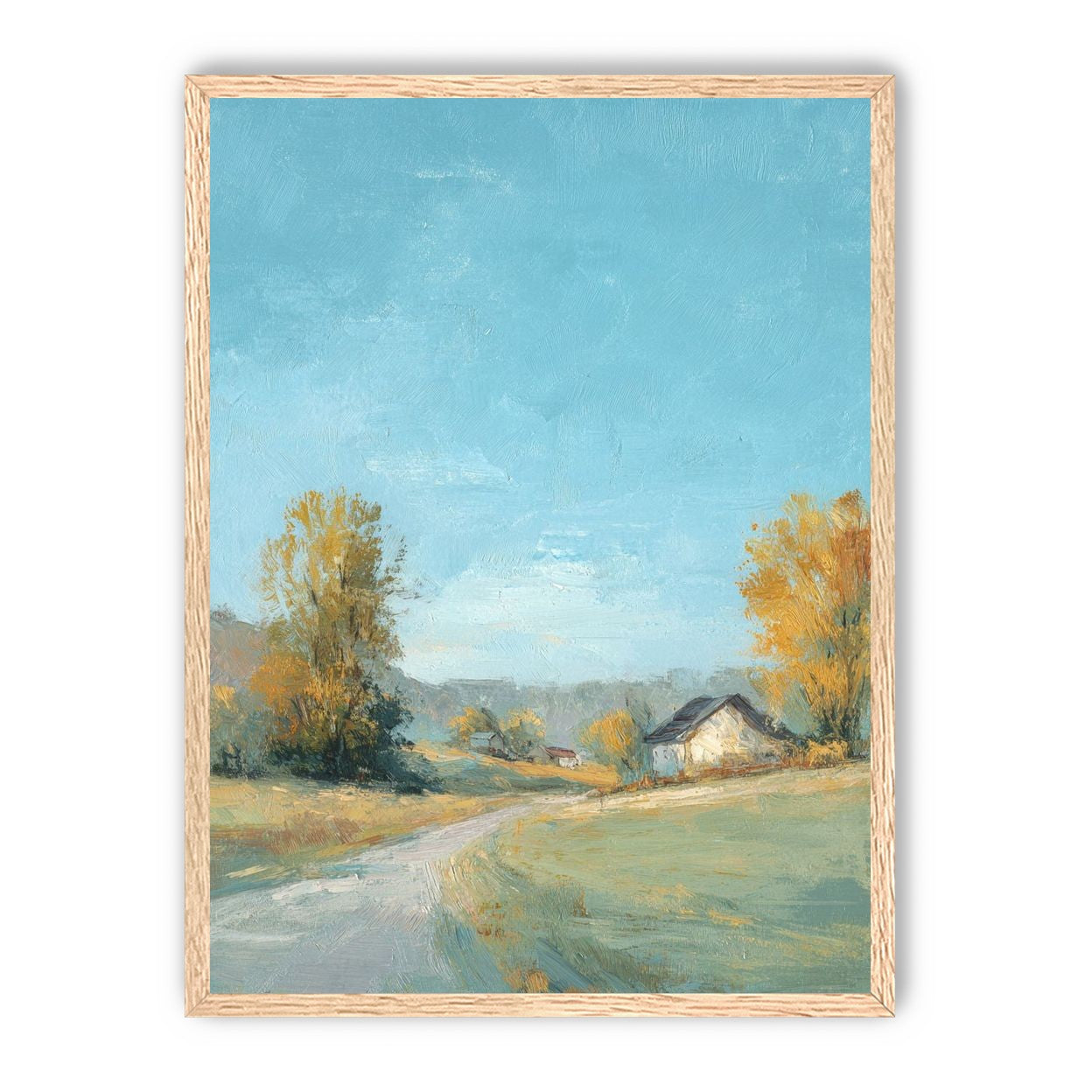 Blue sky over the farmhouse