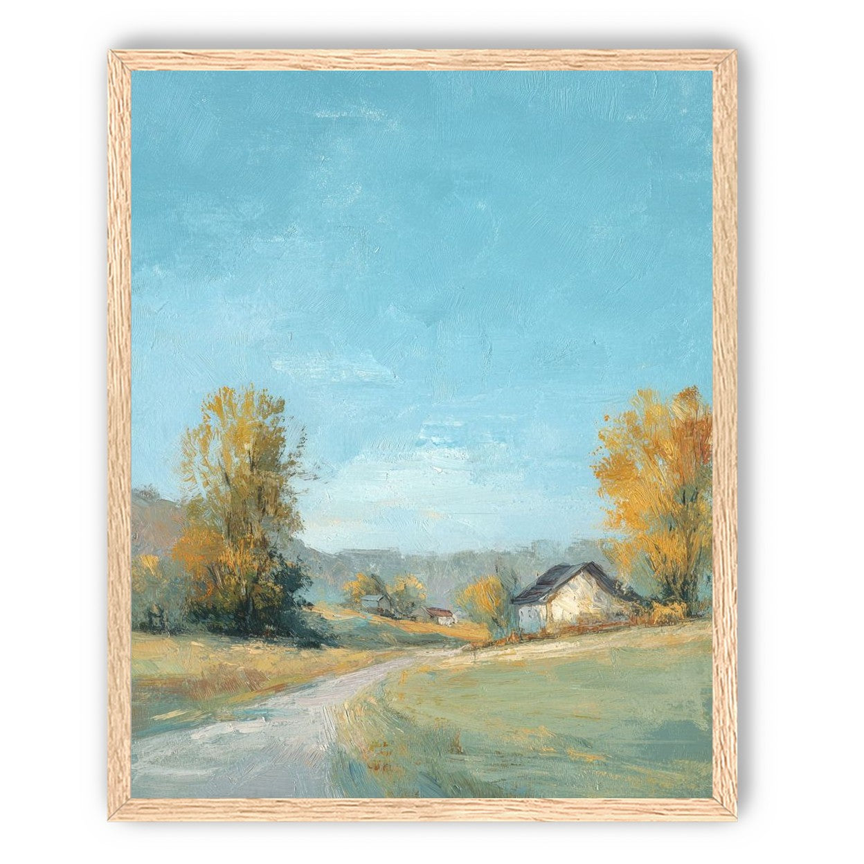 Blue sky over the farmhouse