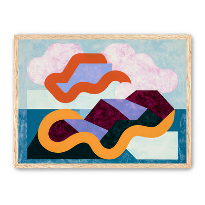Orange bands across mountains
