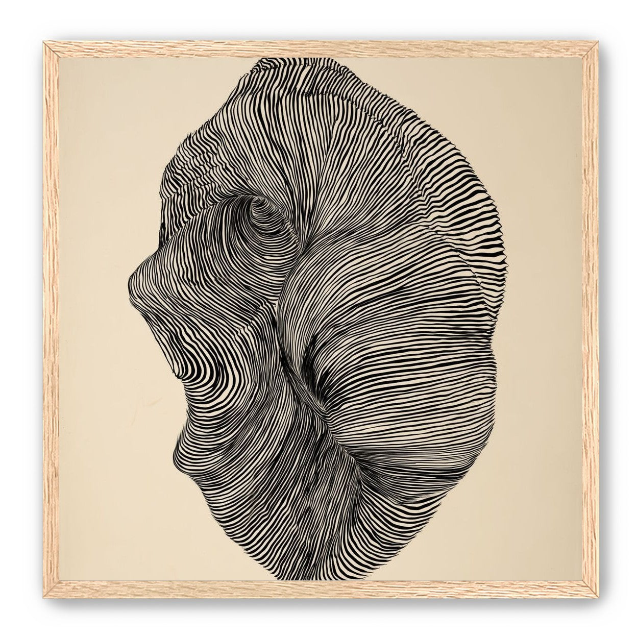 Striped profile on beige
