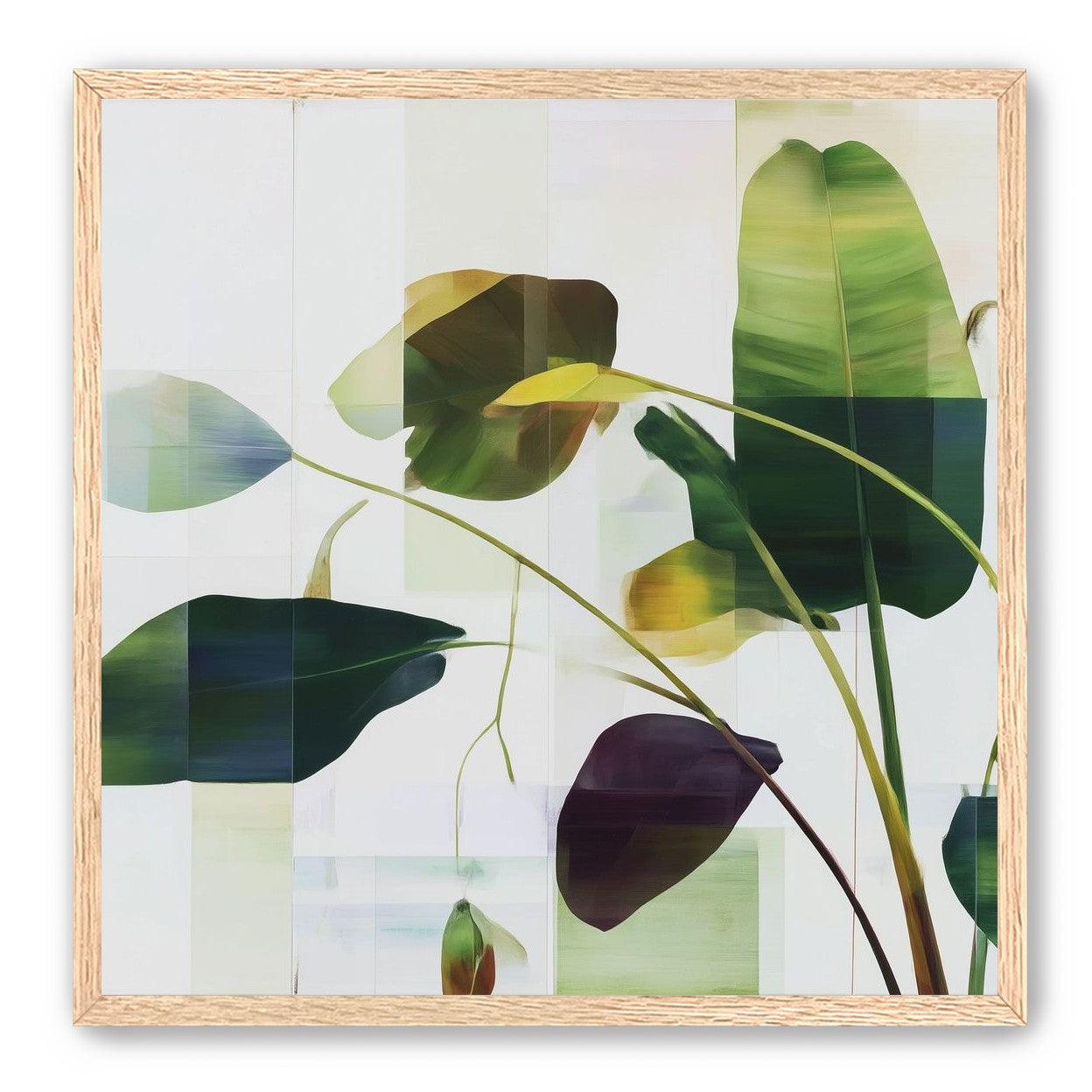 Stems crossing the pale grid