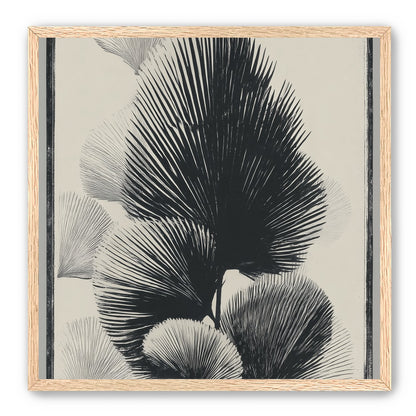 Fan fronds in ink shadow