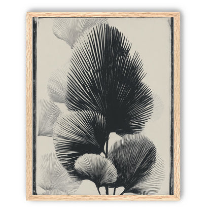 Fan fronds in ink shadow