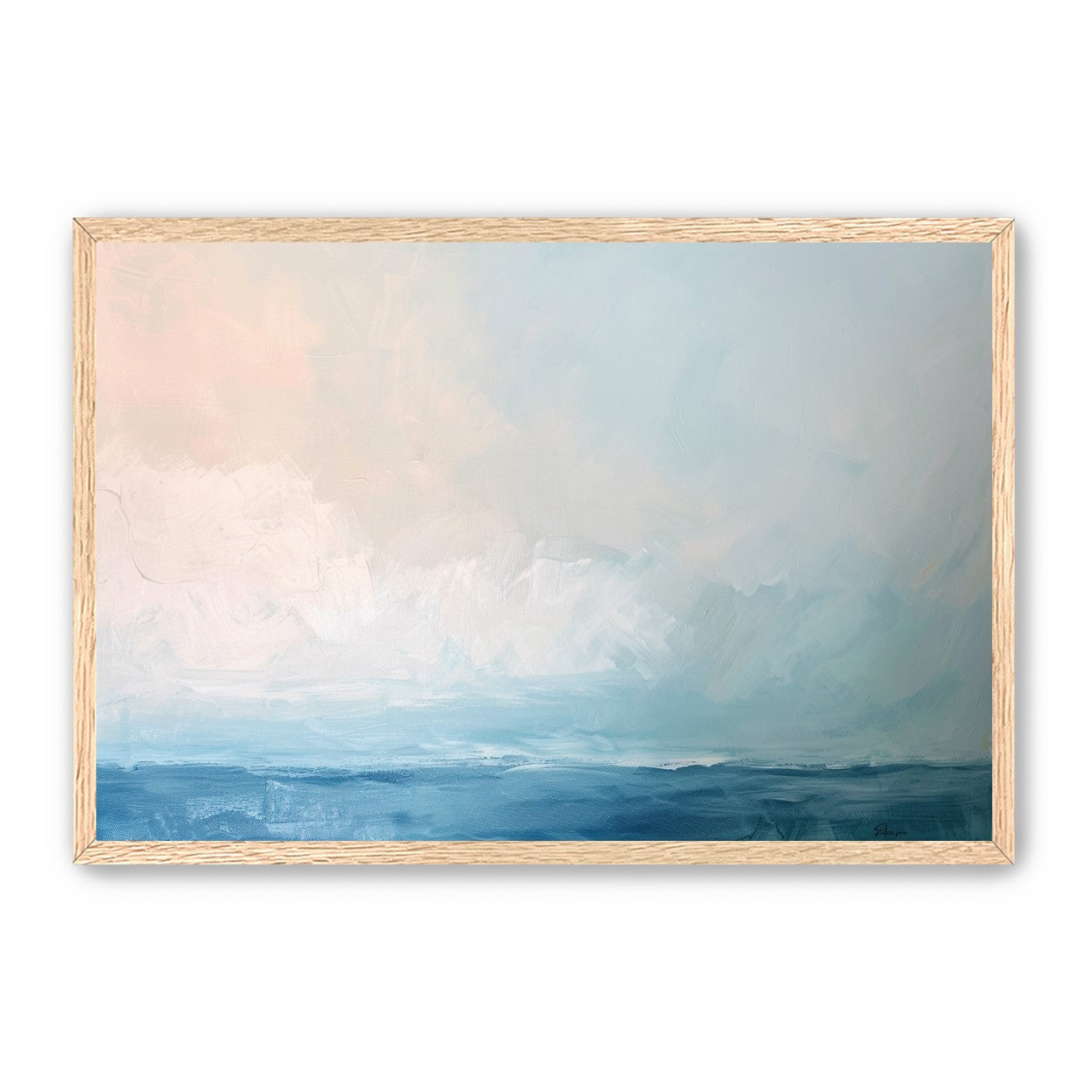 Quiet sea under pale sky