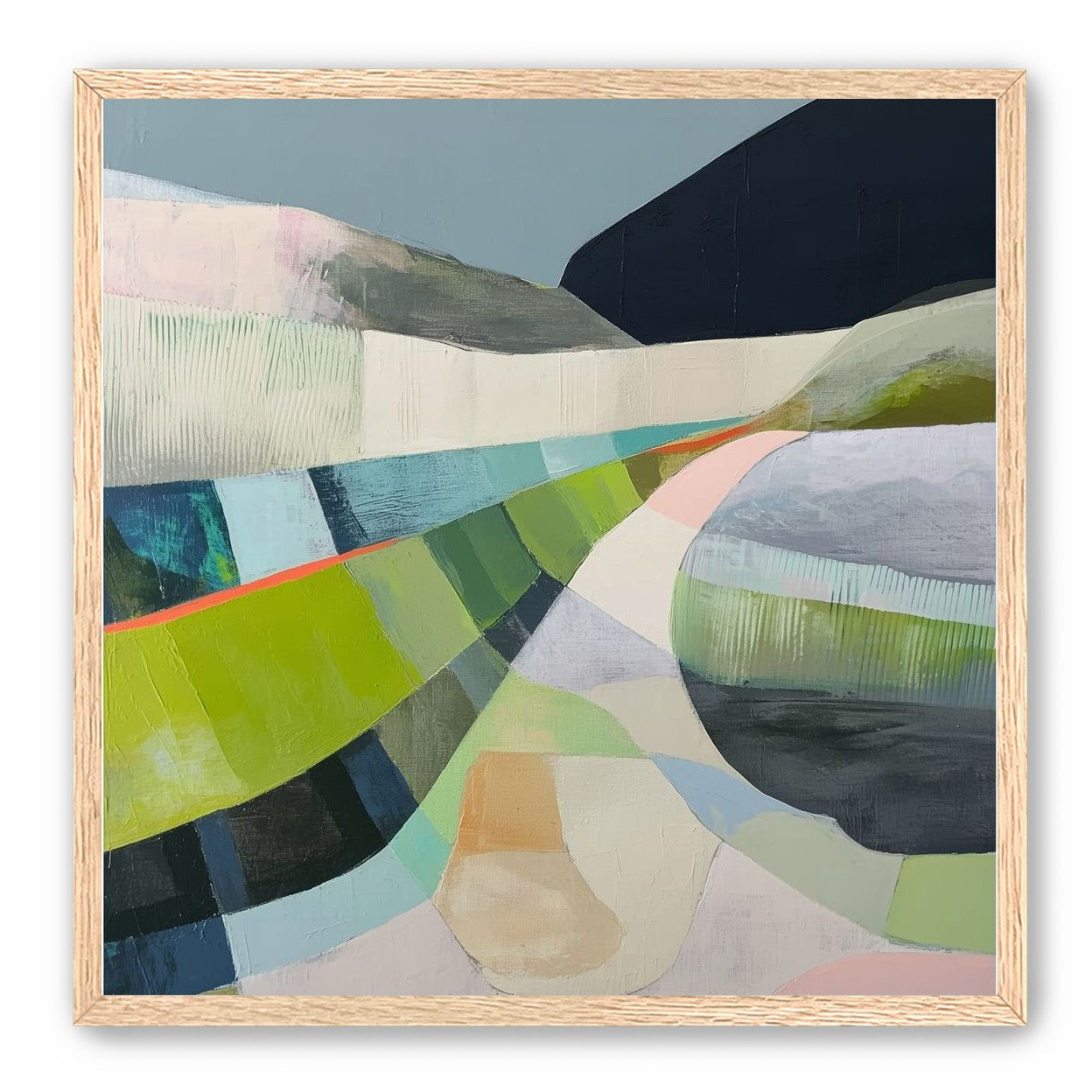 Winding path through hills