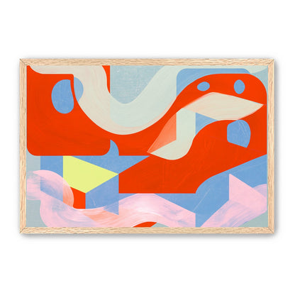 Pale sweep over red blocks